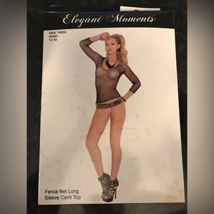 NIP Elegant Moments Fence net Fishnet Long Sleeve Cami Top